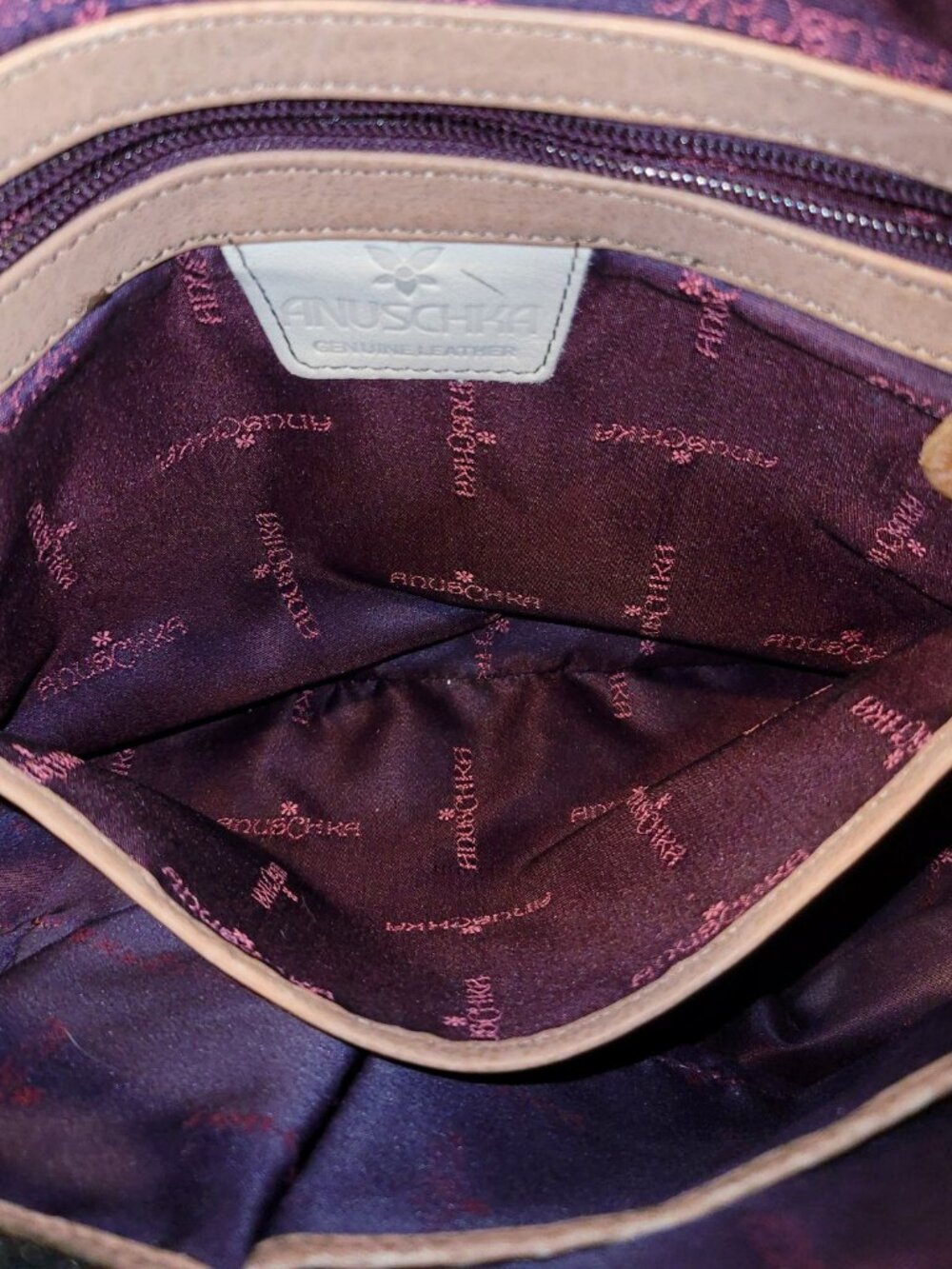 Anuschka Purse Genuine Leather Butterfly Rose Hand Painted 13x12x4 Inch Handbag - Picture 4 of 16